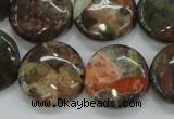 CUJ01 15.5 inches 20mm flat round autumn jasper gemstone beads