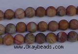 CVJ10 15.5 inches 4mm round matte venus jasper beads wholesale