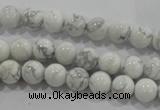 CWB201 15.5 inches 6mm round natural white howlite beads wholesale