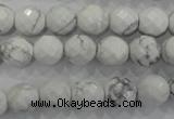 CWB213 15.5 inches 10mm faceted round natural white howlite beads