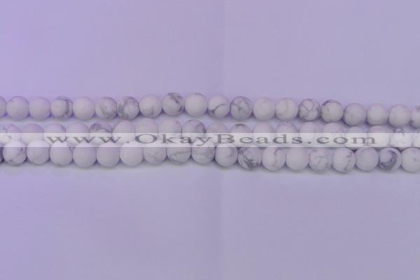 CWB221 15.5 inches 6mm round matte white howlite beads