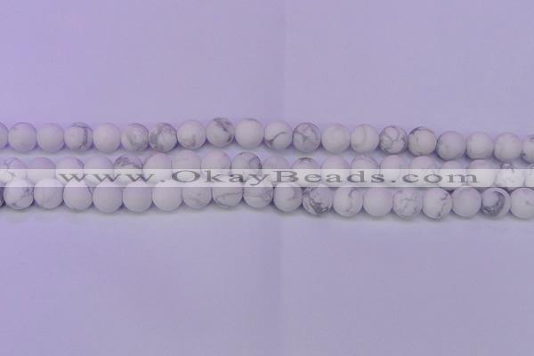 CWB225 15.5 inches 14mm round matte white howlite beads