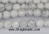 CWB231 15.5 inches 6mm faceted round white howlite beads