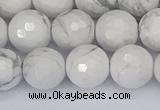 CWB233 15.5 inches 10mm faceted round white howlite beads