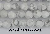 CWB238 15.5 inches 6mm faceted nuggets white howlite beads