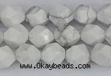 CWB239 15.5 inches 8mm faceted nuggets white howlite beads