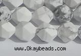 CWB245 15.5 inches 8mm faceted nuggets matte white howlite beads