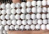 CWB253 15.5 inches 10mm round matte white howlite beads wholesale