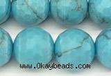 CWB262 15 inches 10mm faceted round howlite turquoise beads