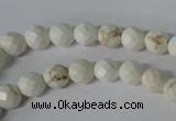 CWB300 15.5 inches 4mm faceted round howlite turquoise beads