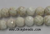 CWB303 15.5 inches 10mm faceted round howlite turquoise beads