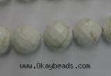 CWB305 15.5 inches 14mm faceted round howlite turquoise beads