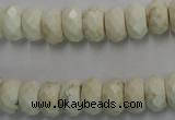 CWB327 15.5 inches 6*10mm faceted rondelle howlite turquoise beads