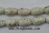 CWB331 15.5 inches 8*14mm teardrop howlite turquoise beads