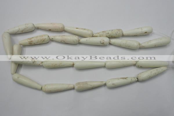 CWB332 15.5 inches 10*35mm teardrop howlite turquoise beads