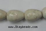 CWB334 15.5 inches 15*22mm teardrop howlite turquoise beads