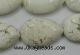 CWB367 15.5 inches 20*30mm flat teardrop howlite turquoise beads