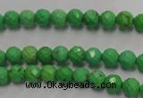 CWB390 15.5 inches 4mm faceted round howlite turquoise beads