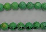 CWB392 15.5 inches 8mm faceted round howlite turquoise beads