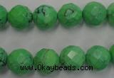 CWB393 15.5 inches 10mm faceted round howlite turquoise beads