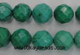 CWB404 15.5 inches 12mm faceted round howlite turquoise beads