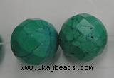 CWB408 15.5 inches 20mm faceted round howlite turquoise beads