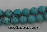 CWB422 15.5 inches 8mm faceted round howlite turquoise beads