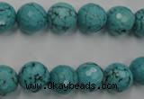 CWB423 15.5 inches 10mm faceted round howlite turquoise beads