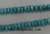 CWB441 15.5 inches 4*6mm faceted rondelle howlite turquoise beads