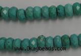 CWB442 15.5 inches 5*8mm faceted rondelle howlite turquoise beads