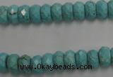 CWB443 15.5 inches 5*8mm faceted rondelle howlite turquoise beads