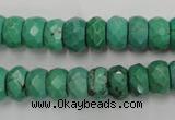 CWB445 15.5 inches 6*10mm faceted rondelle howlite turquoise beads