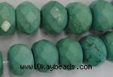 CWB456 15.5 inches 12*16mm faceted rondelle howlite turquoise beads