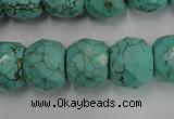 CWB458 15.5 inches 13*15mm faceted rondelle howlite turquoise beads