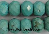 CWB459 15.5 inches 12*18mm faceted rondelle howlite turquoise beads