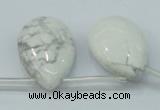 CWB54 20*30mm top-drilled teardrop natural white howlite gemstone beads