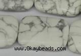 CWB61 15.5 inches 25*35mm rectangle natural white howlite beads