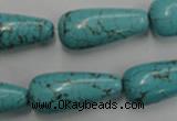 CWB678 15.5 inches 10*28mm teardrop howlite turquoise beads wholesale