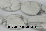 CWB68 15.5 inches 20*30mm carved oval natural white howlite beads