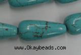 CWB680 15.5 inches 13*30mm teardrop howlite turquoise beads wholesale