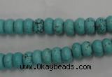 CWB683 15.5 inches 4*7mm rondelle howlite turquoise beads wholesale