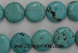 CWB704 15.5 inches 14mm flat round howlite turquoise beads