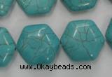 CWB712 15.5 inches 18*20mm hexagon howlite turquoise beads