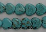 CWB715 15.5 inches 12*12mm heart howlite turquoise beads wholesale