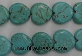 CWB716 15.5 inches 14*14mm heart howlite turquoise beads wholesale