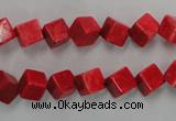 CWB761 15.5 inches 6*6mm cube howlite turquoise beads wholesale