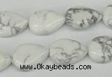 CWB80 15.5 inches 13*18mm flat teardrop natural white howlite beads