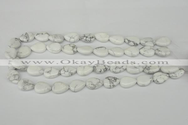 CWB80 15.5 inches 13*18mm flat teardrop natural white howlite beads