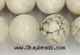 CWB804 15.5 inches 12mm round white howlite turquoise beads