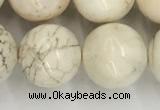 CWB805 15.5 inches 14mm round white howlite turquoise beads